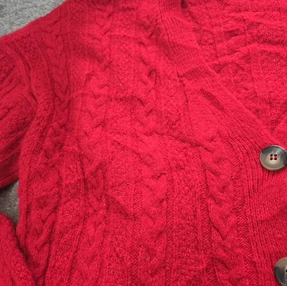 Zara Red Cardigian Sweater - Picture 4 of 8
